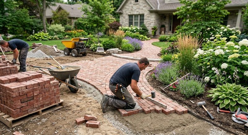 Brick Hardscape Installation in Manchester, NH